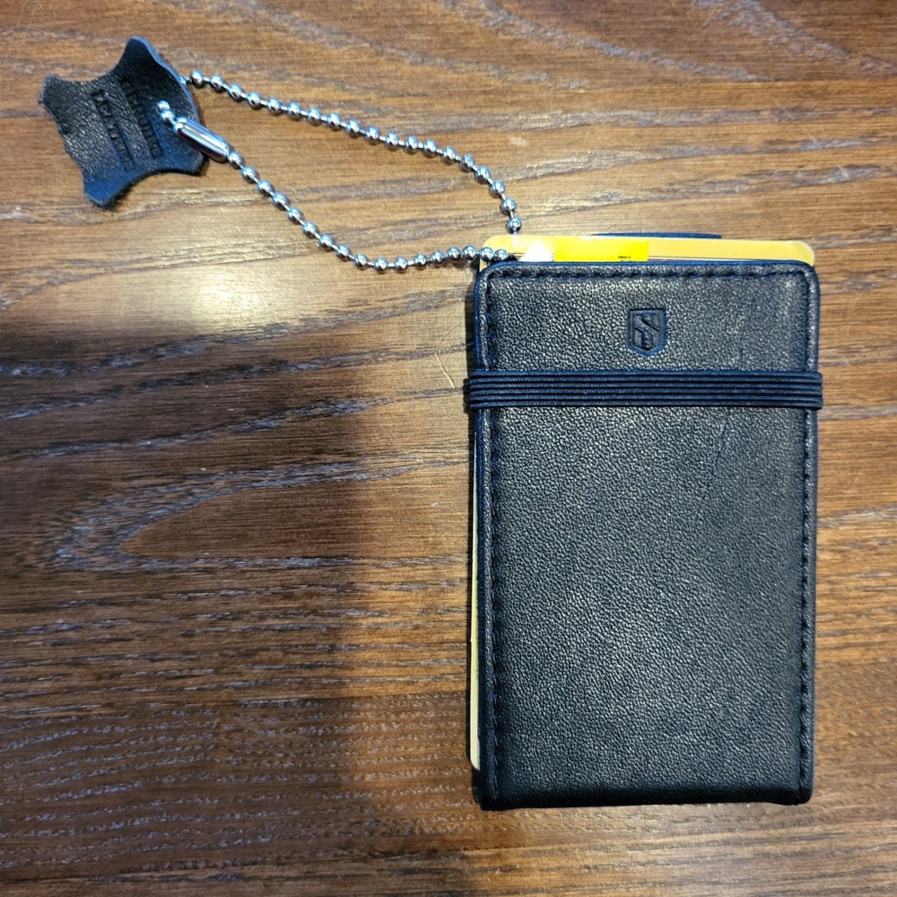 Black Leather Minimalist Card Holder NWOT